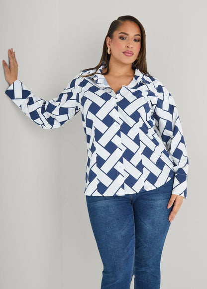 Basketweave Print Shirt