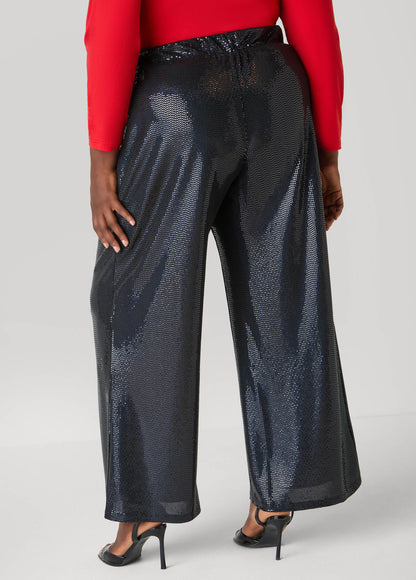 Sequined Wide Leg Pants