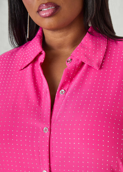 Studded Maxi Shirtdress