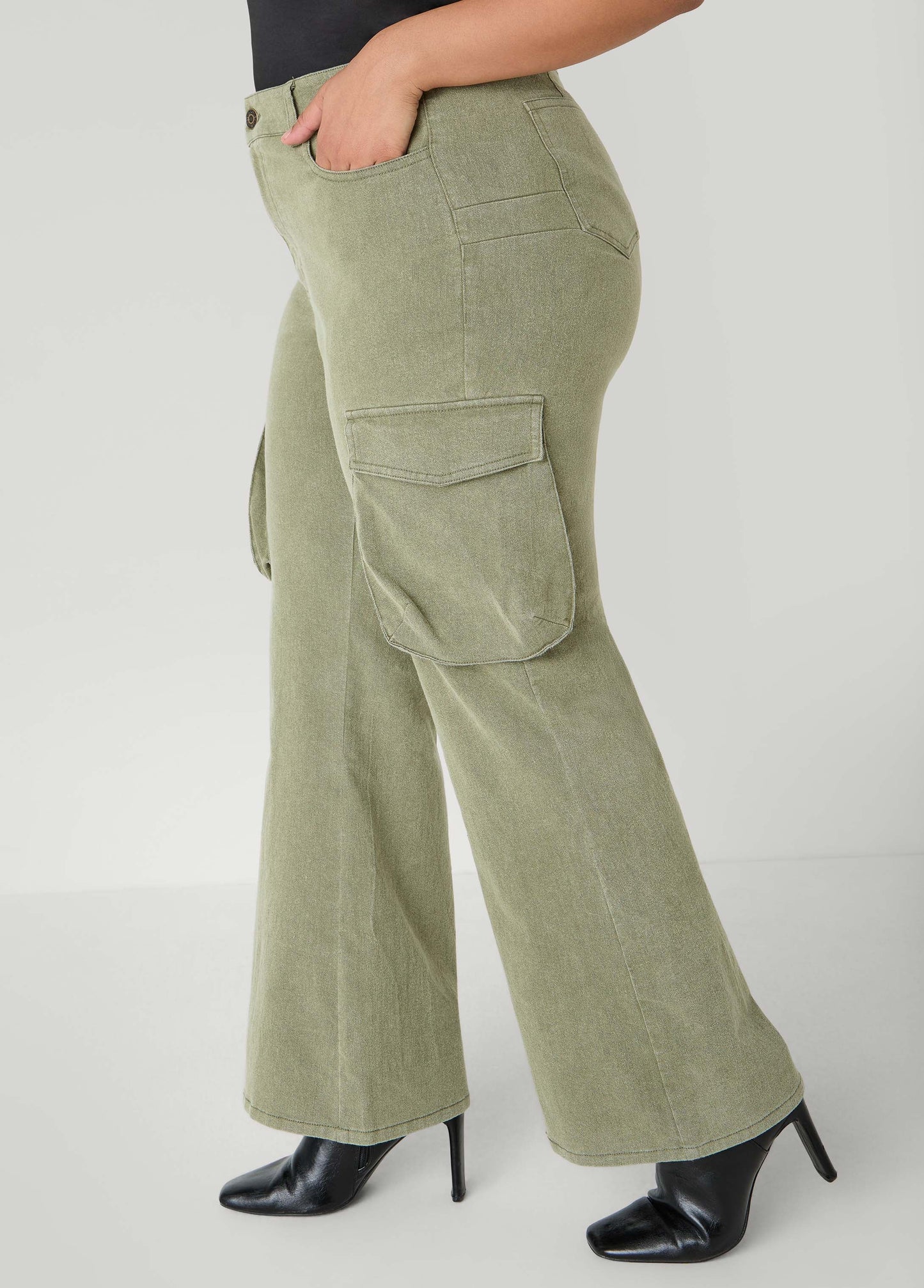 High Waist Cargo Jeans