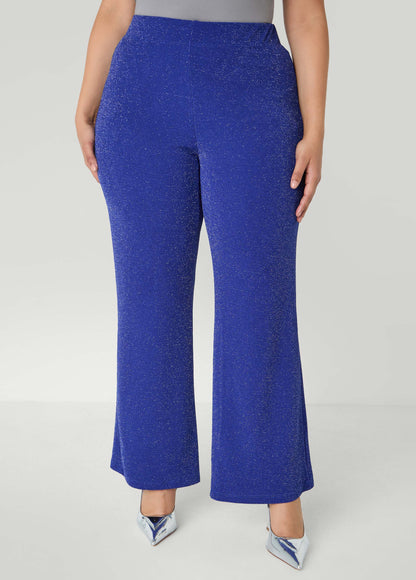 Metallic High Rise Wide Leg Pants