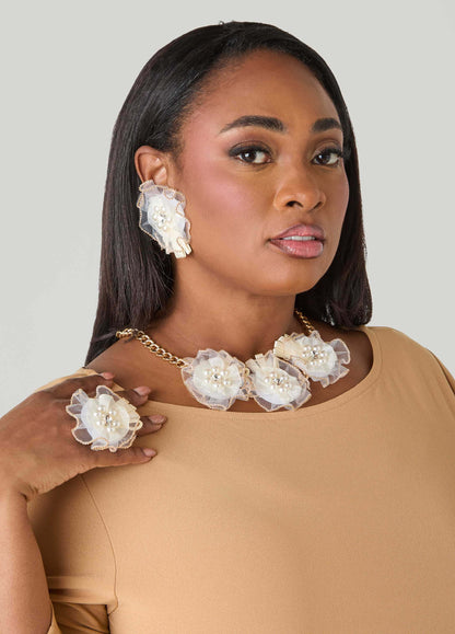 Embellished Rosette Stud Earrings