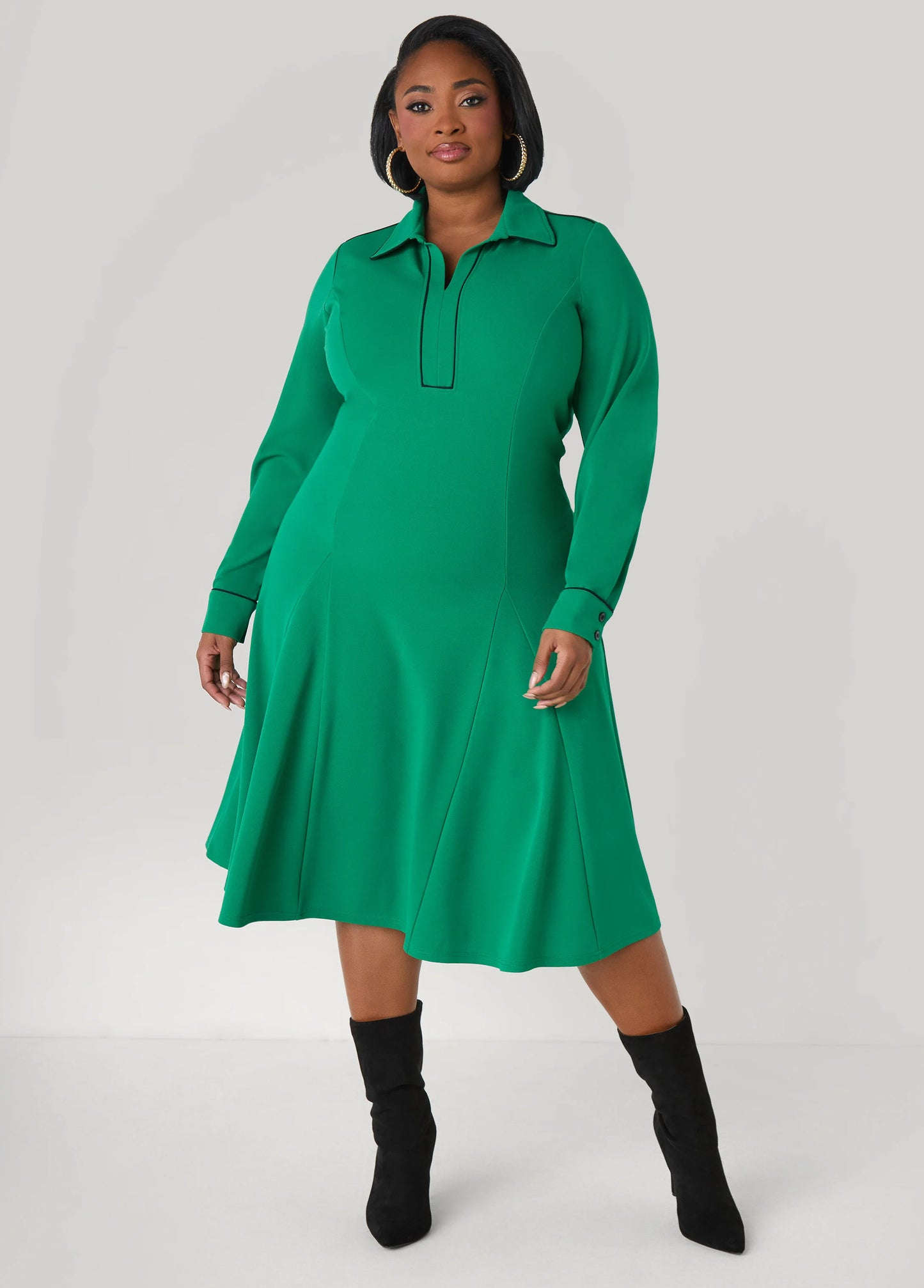 Piped A Line Dress