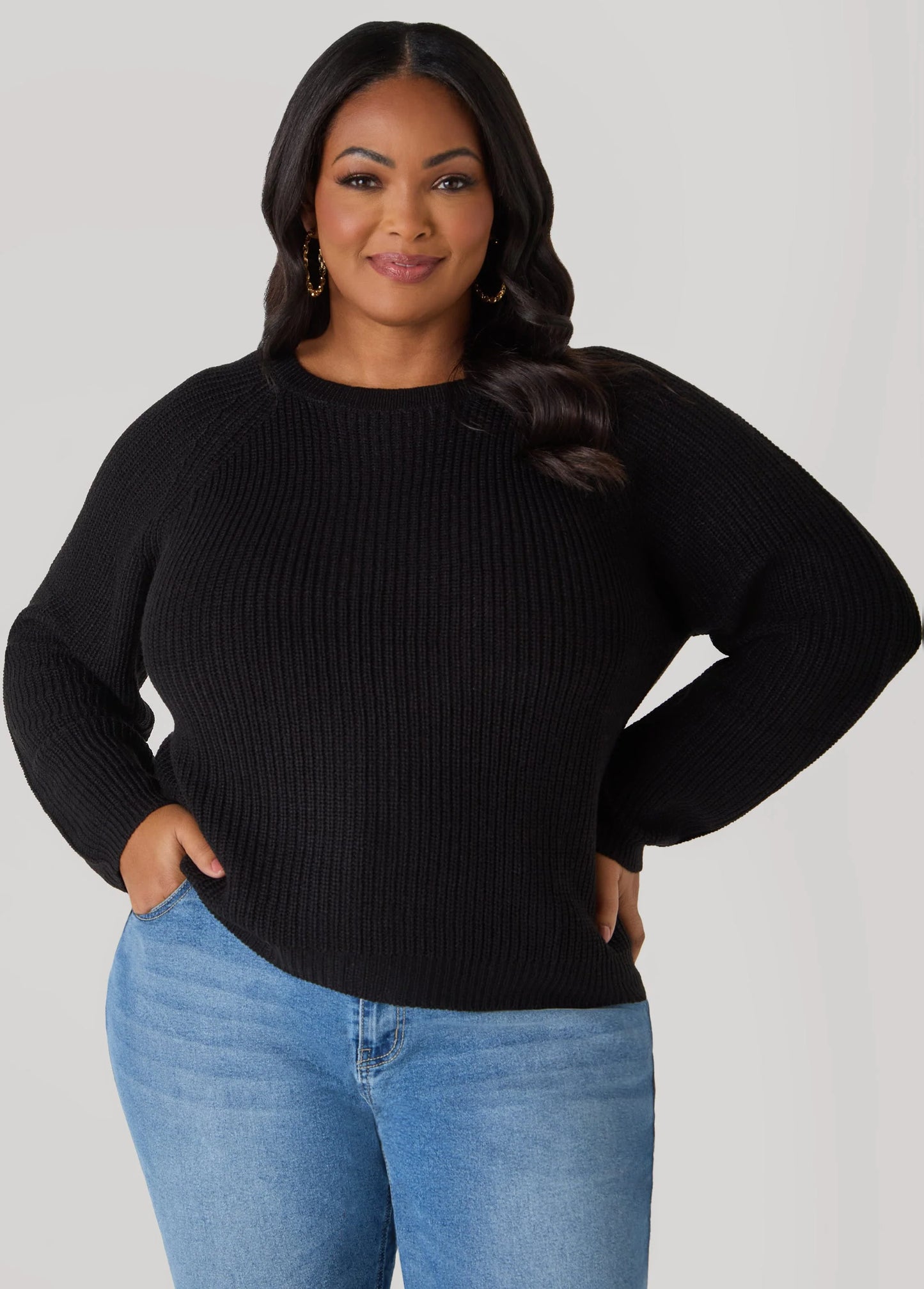 Ribbed Raglan Sweater