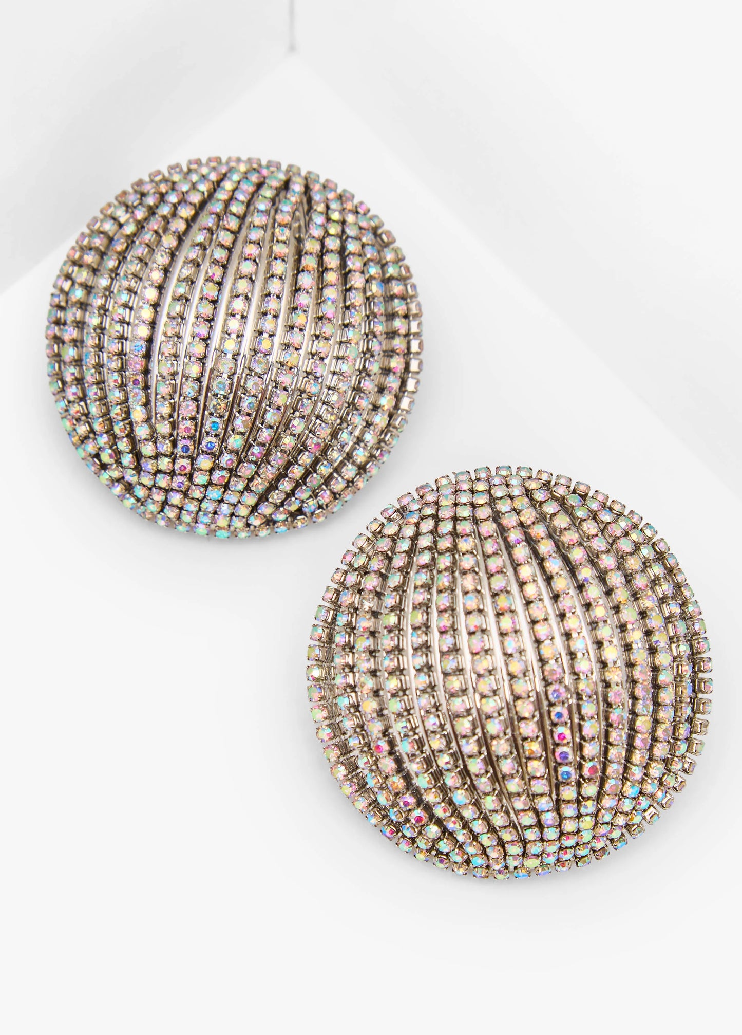 Iridescent Crystal Stud Earrings