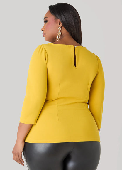 Knotted Detail Boat Neck Top
