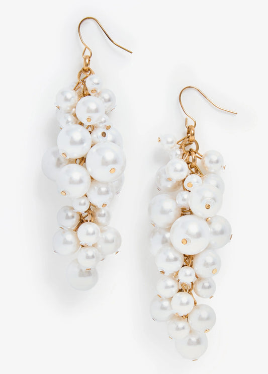 Cluster Faux Pearl Earrings