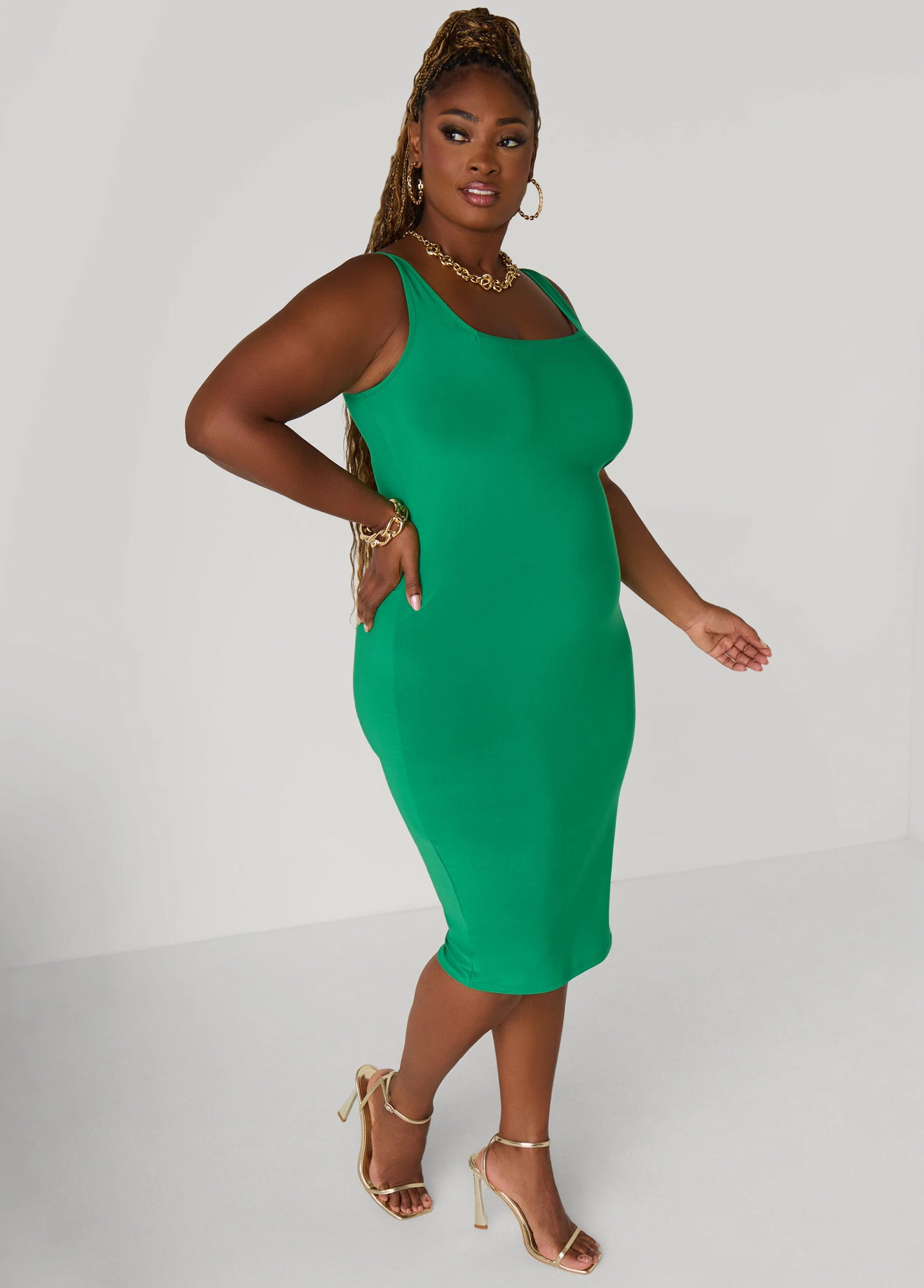 Square Neck Midi Tank Dress
