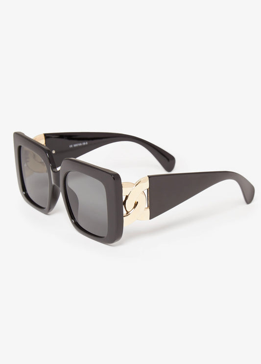 Chain Trimmed Square Sunglasses