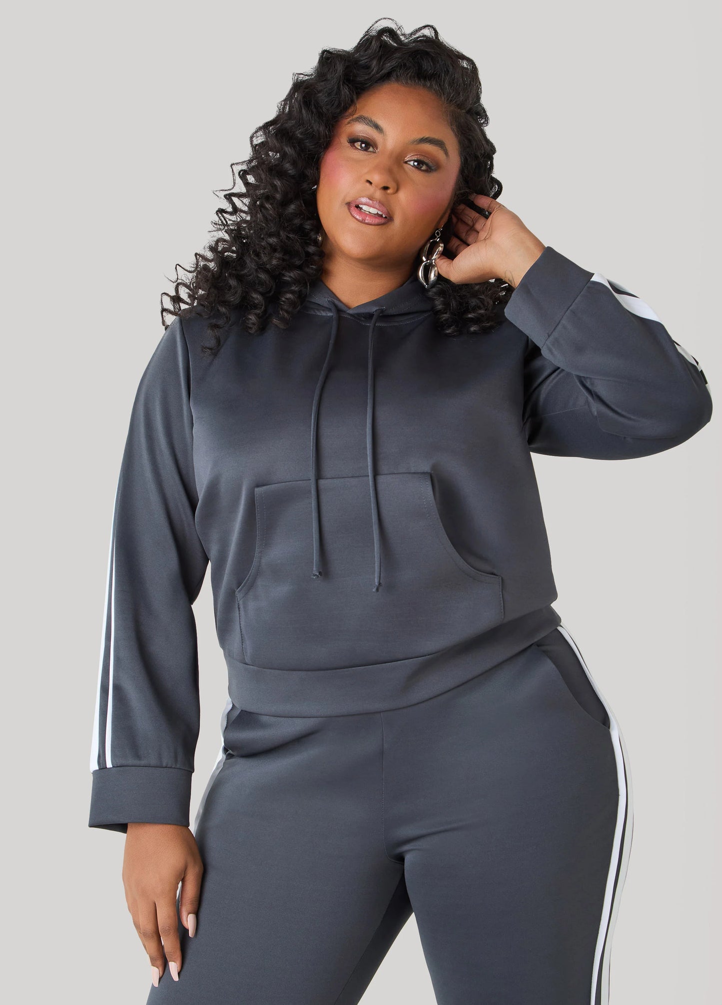 Striped Drawstring Hoodie