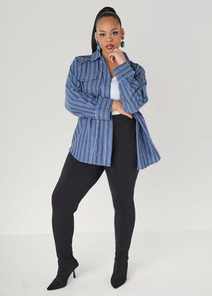 Frayed Striped Shirt