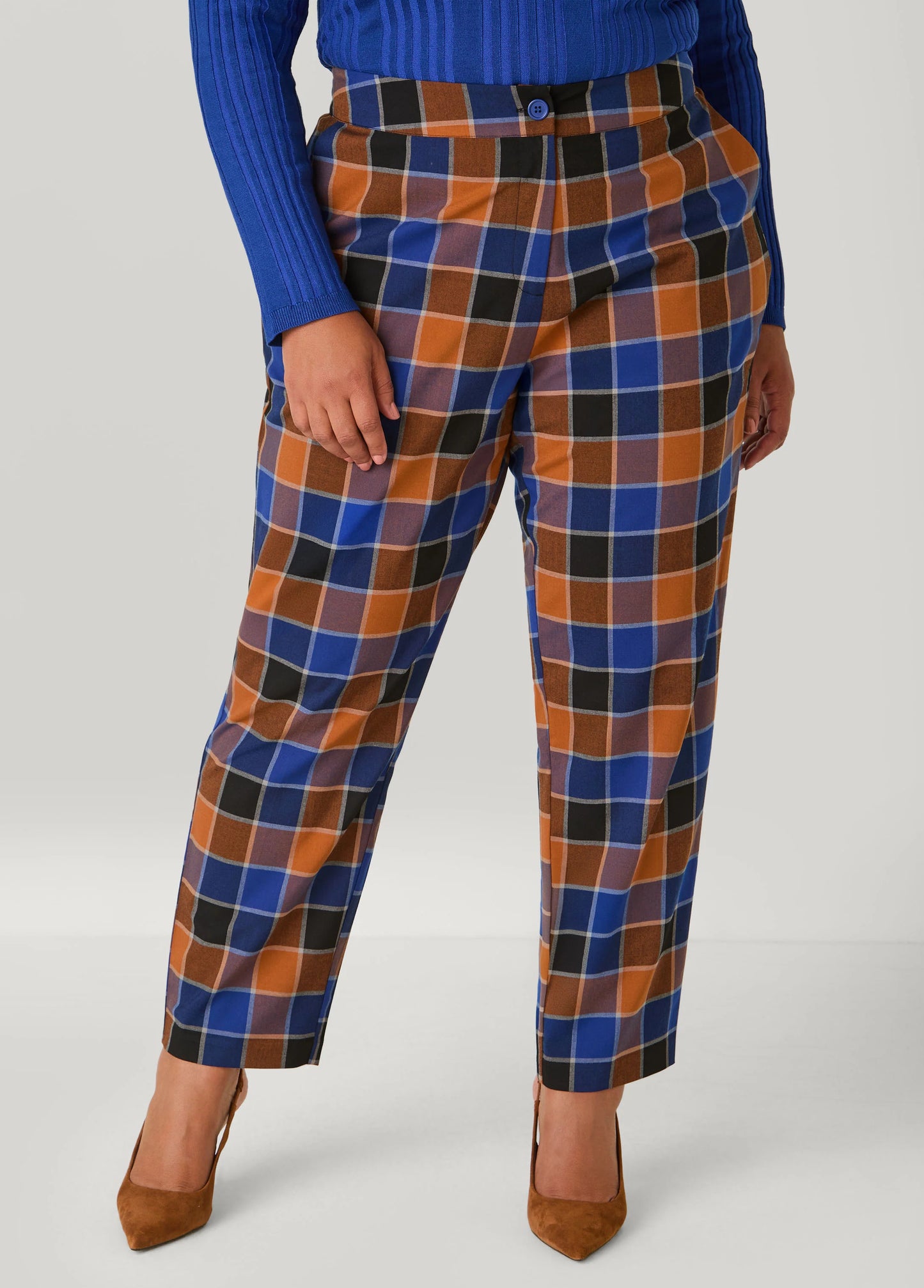 Plaid Tapered Trousers
