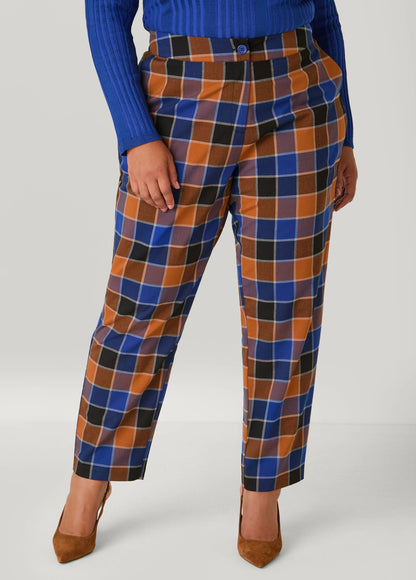 Plaid Tapered Trousers