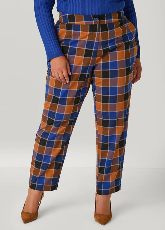 Plaid Tapered Trousers