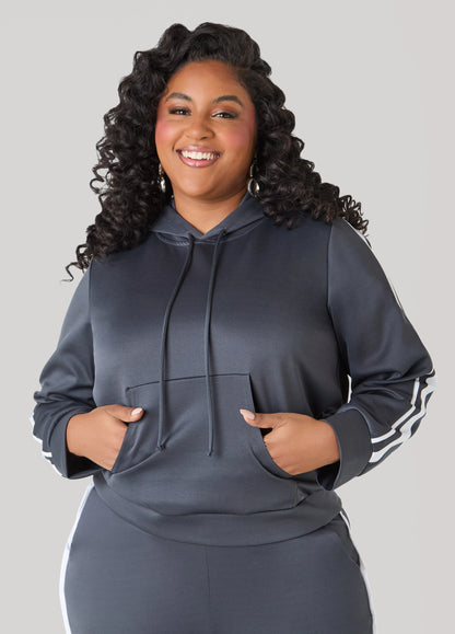 Striped Drawstring Hoodie