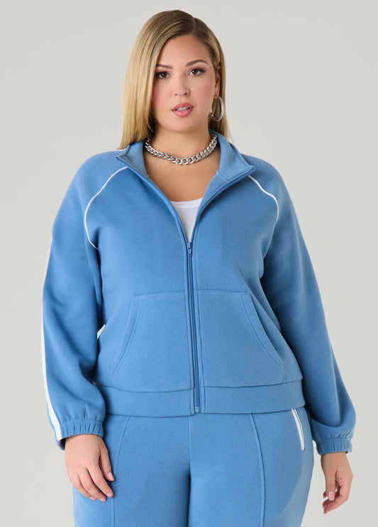 Piped Zip Front Track Jacket