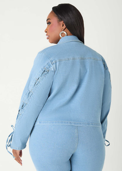 Lace Up Denim Jacket