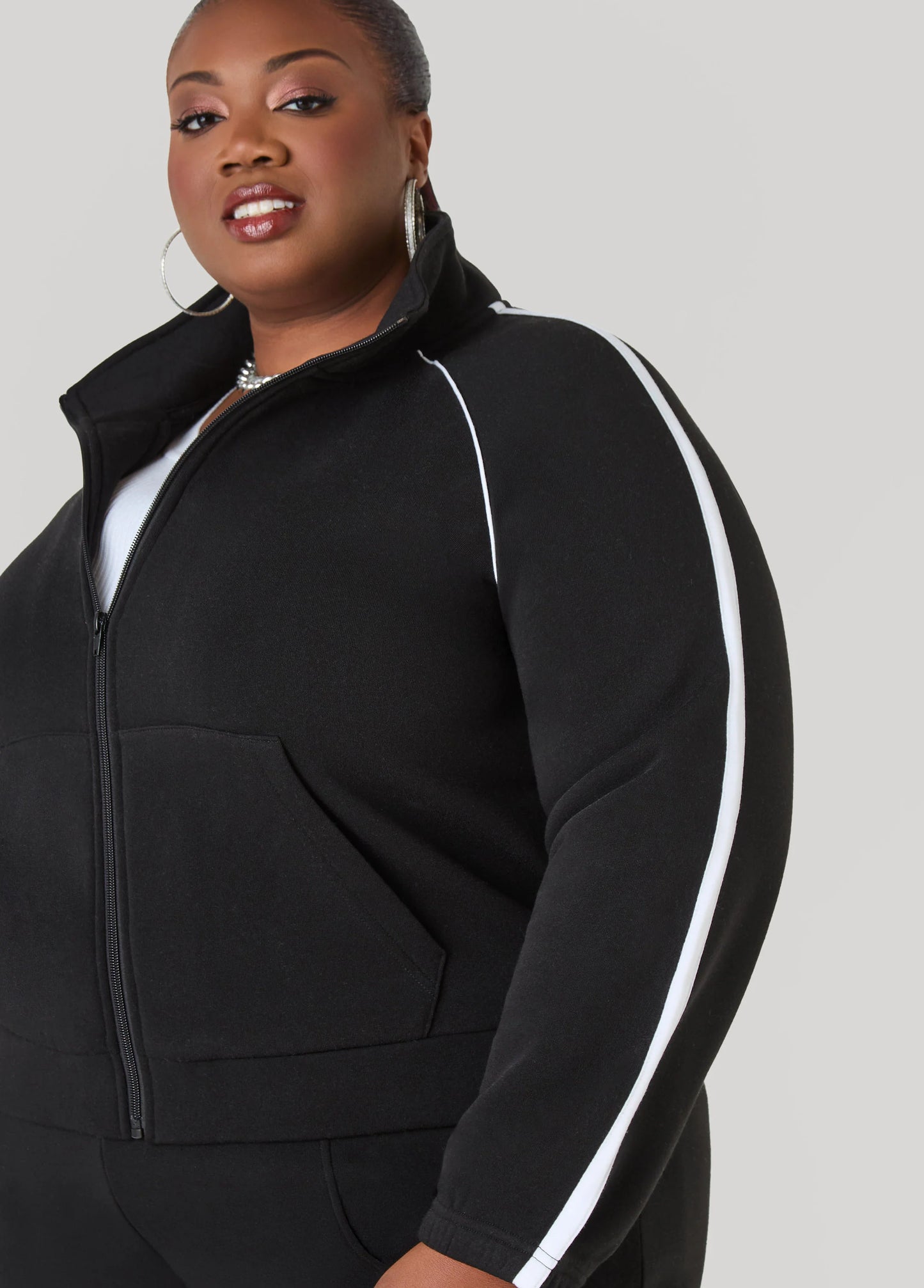 Piped Fleece Track Jacket