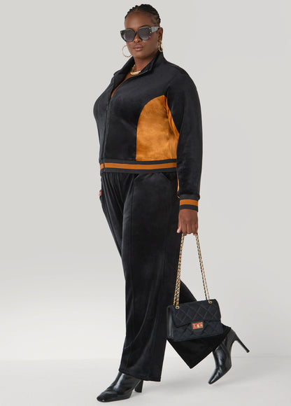 Two Tone Velour Track Jacket