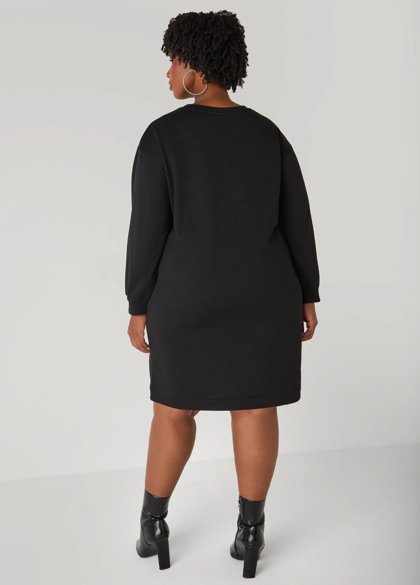 Shoelace Embellished Sweatshirt Dress
