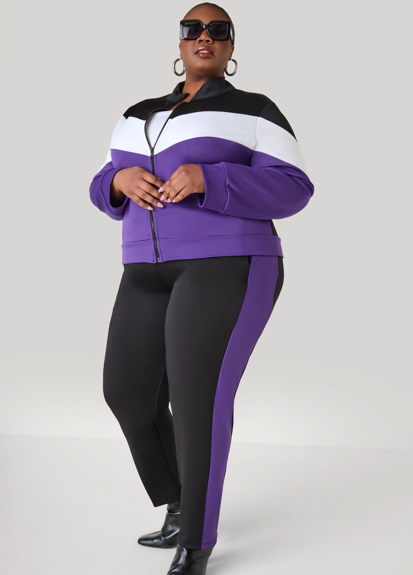 Two Tone Pull On Track Pants