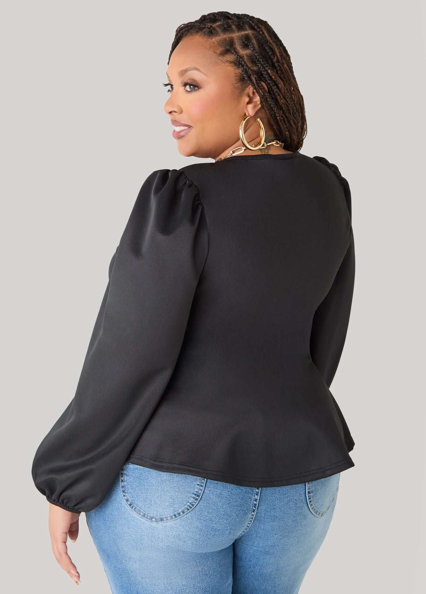 Puff Sleeved Peplum Top