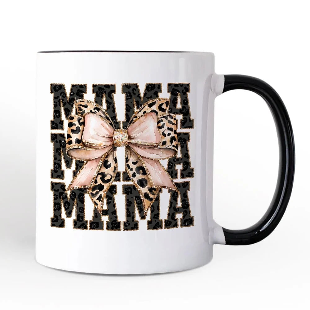 Glittered Leopard Mama Mug