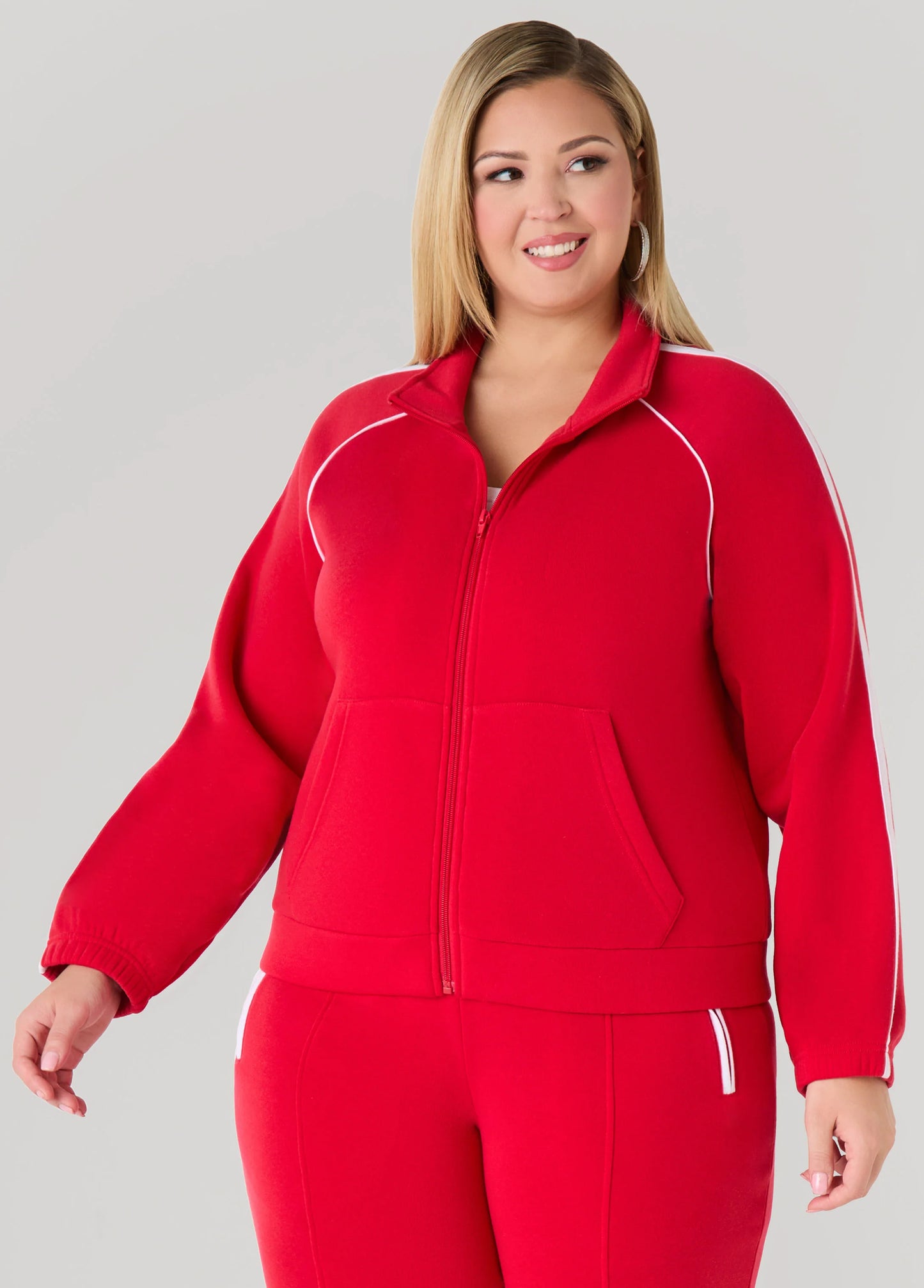 Piped Fleece Track Jacket