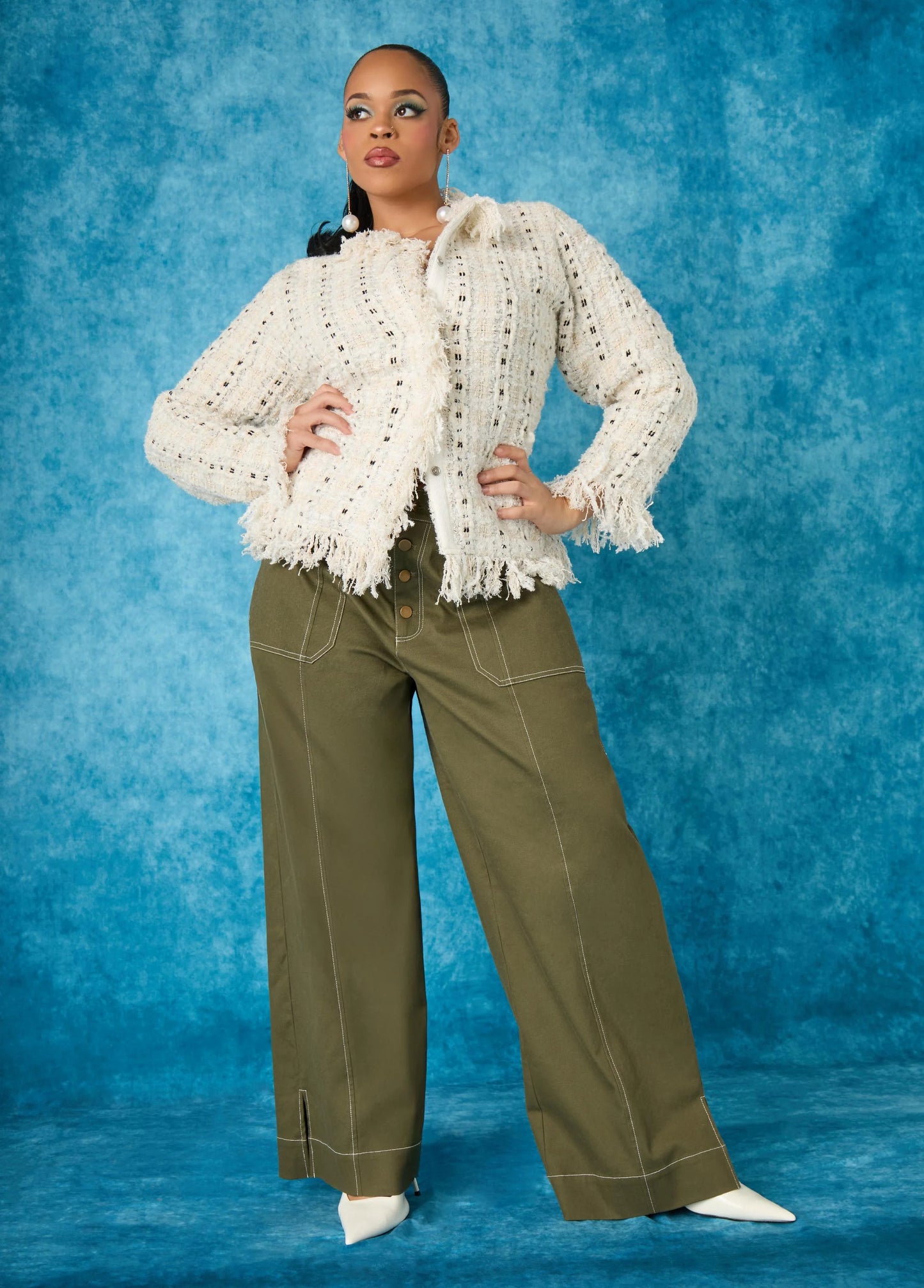 Twill Wide Leg Pants
