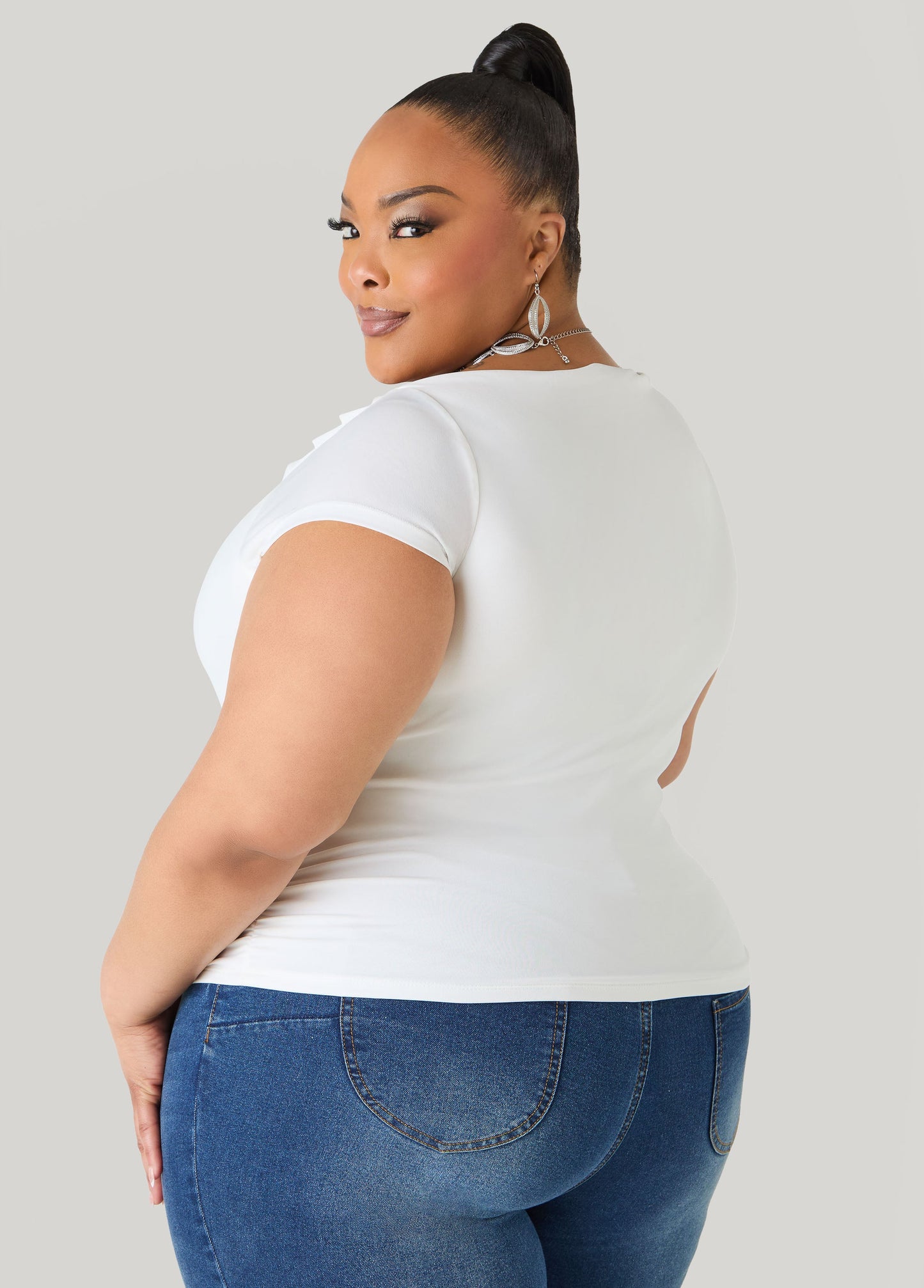 Ruched Cowl Neck Top
