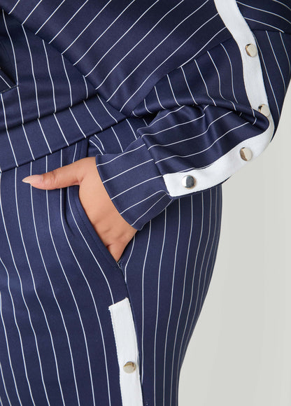 Pinstriped Track Jacket