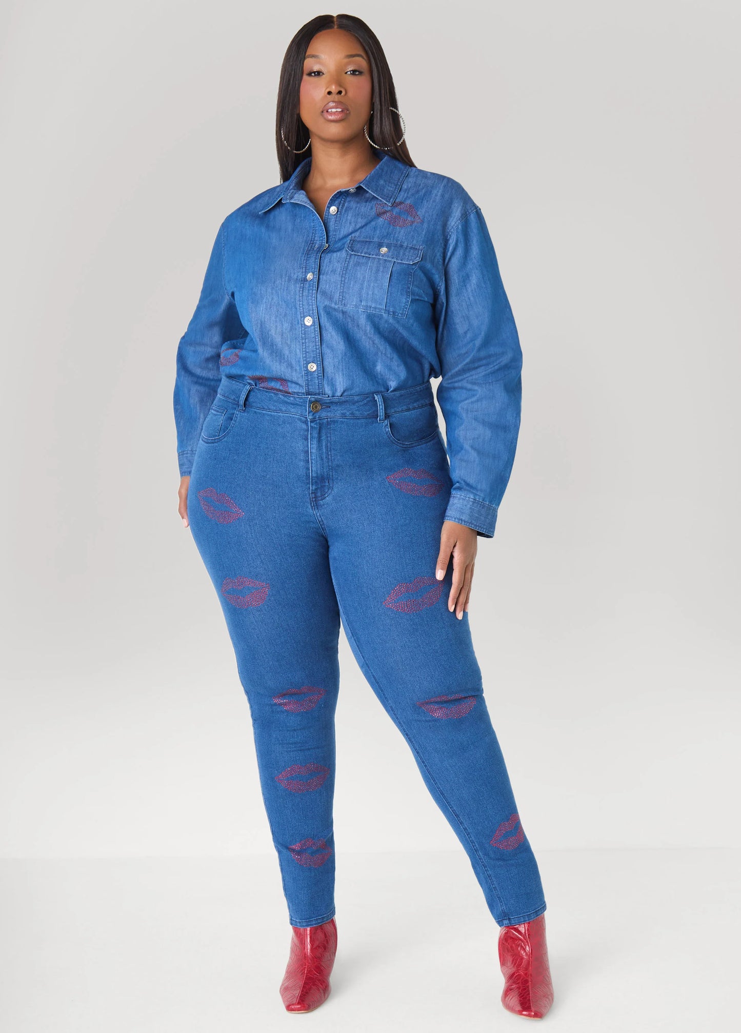Crystal Lips Chambray Shirt