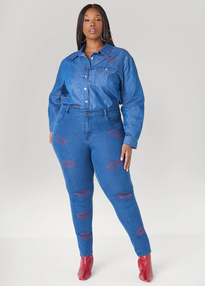 Crystal Lips Chambray Shirt