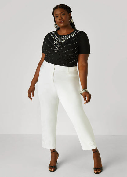 Millennium Tab Detail Ankle Pants