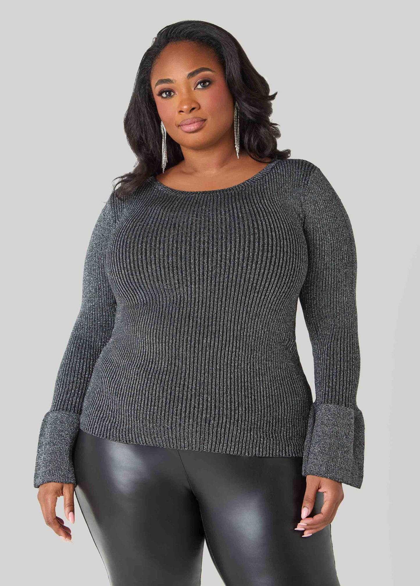 Lurex™ Bell Sleeve Sweater