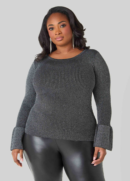 Lurex™ Bell Sleeve Sweater