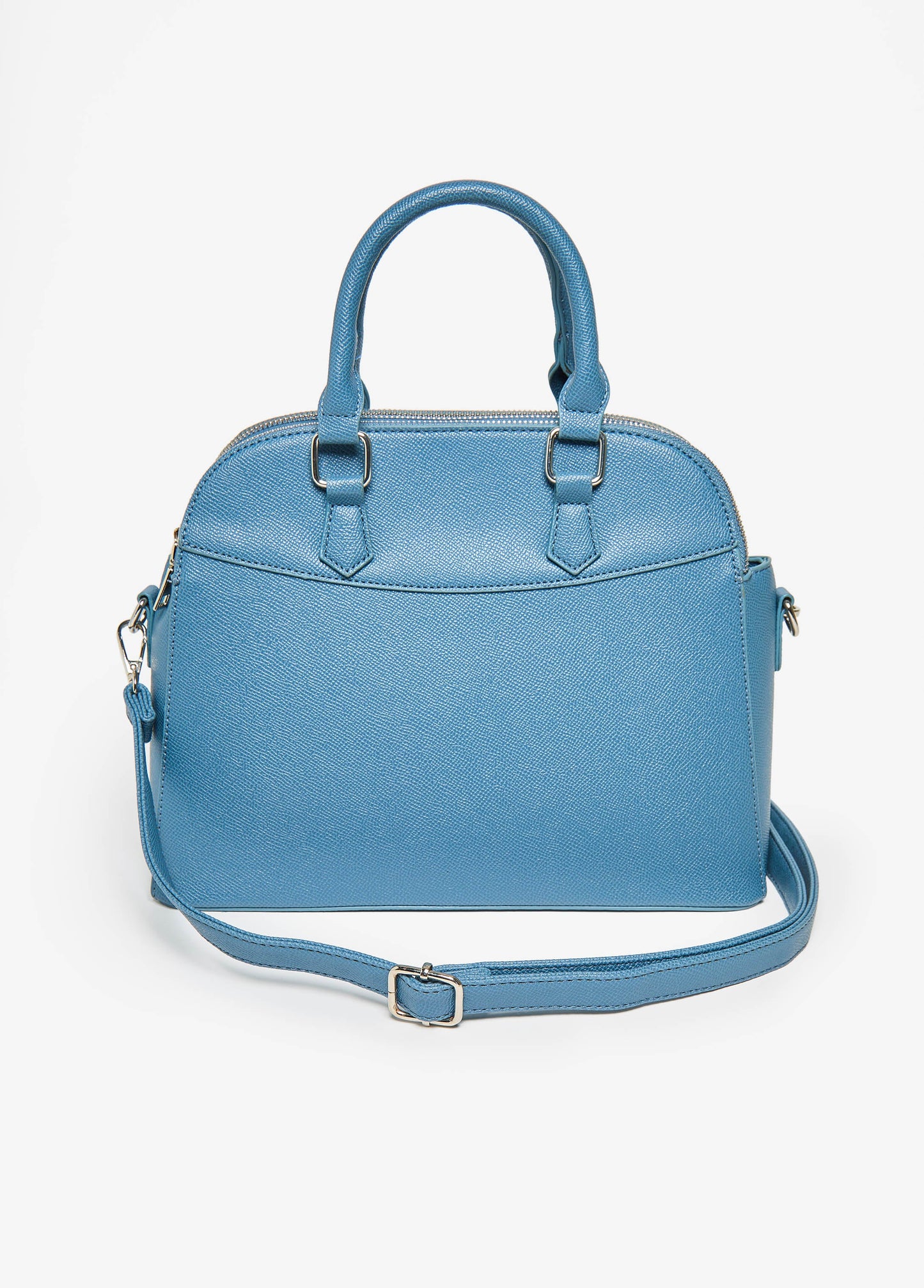 Top Handle Textured Faux Leather Satchel