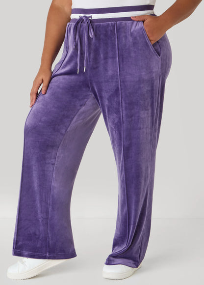 Stripe Trimmed Velour Pants
