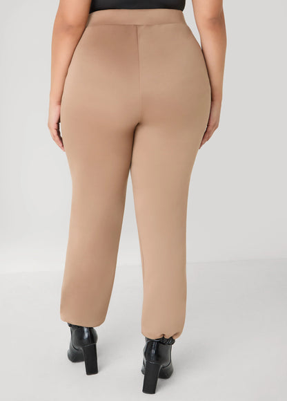 Faux Leather Paneled Joggers