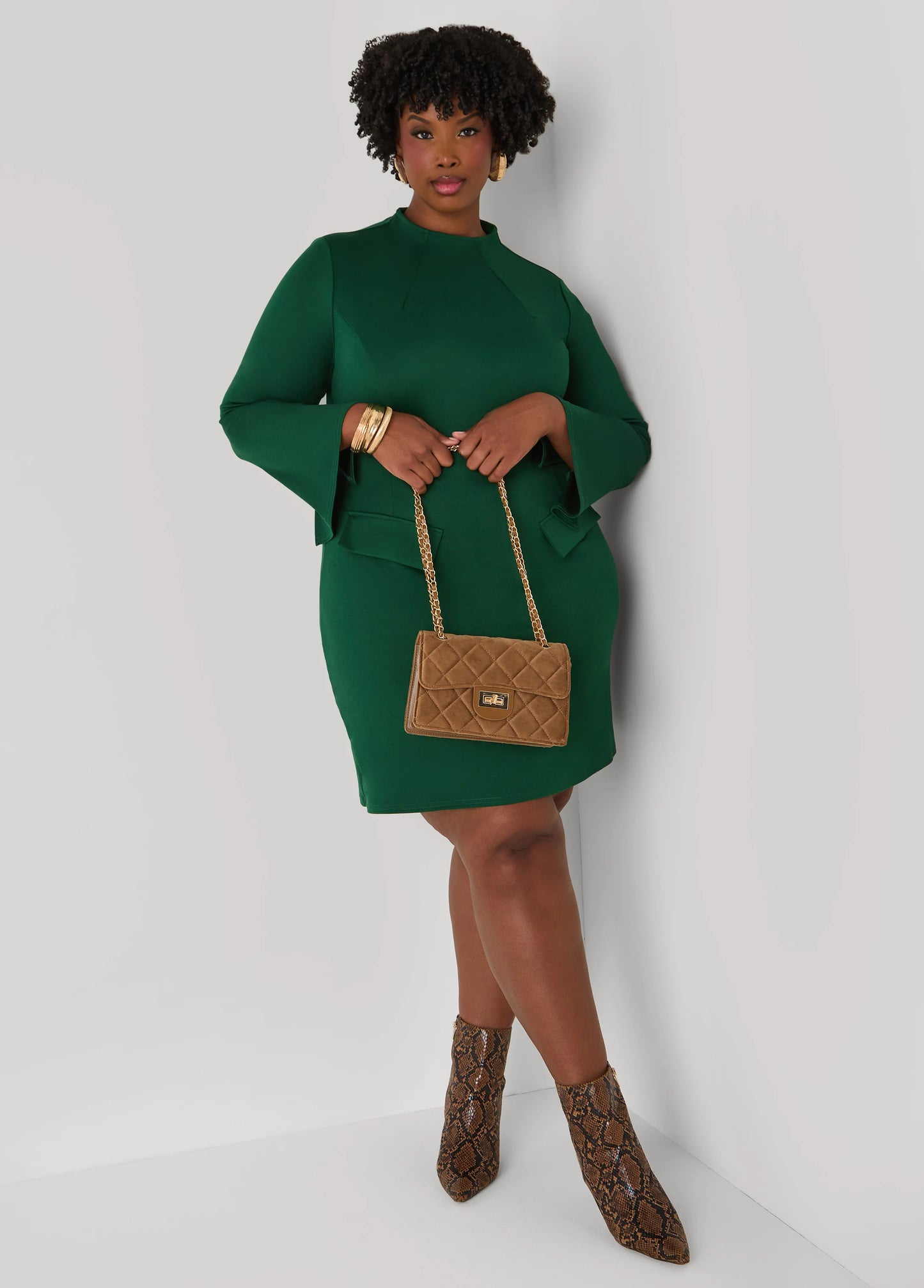 Split Bell Cuff Mini Dress
