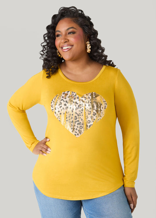 Leopard Heart Graphic Tee