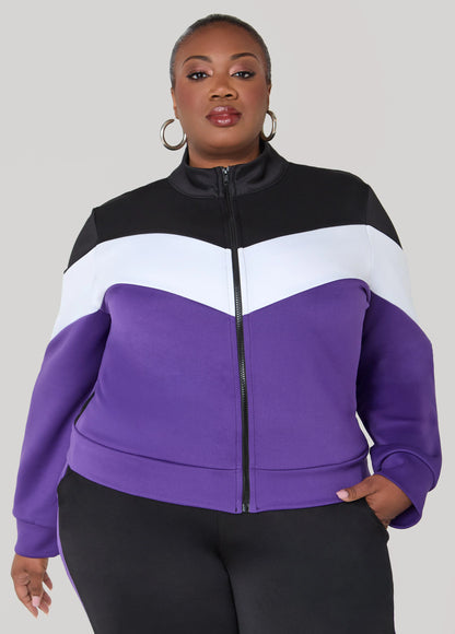 Zip Front Colorblock Track Jacket
