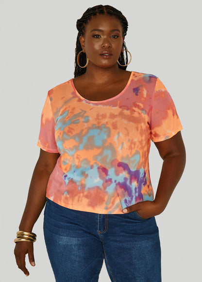 Neon Printed Mesh Tee