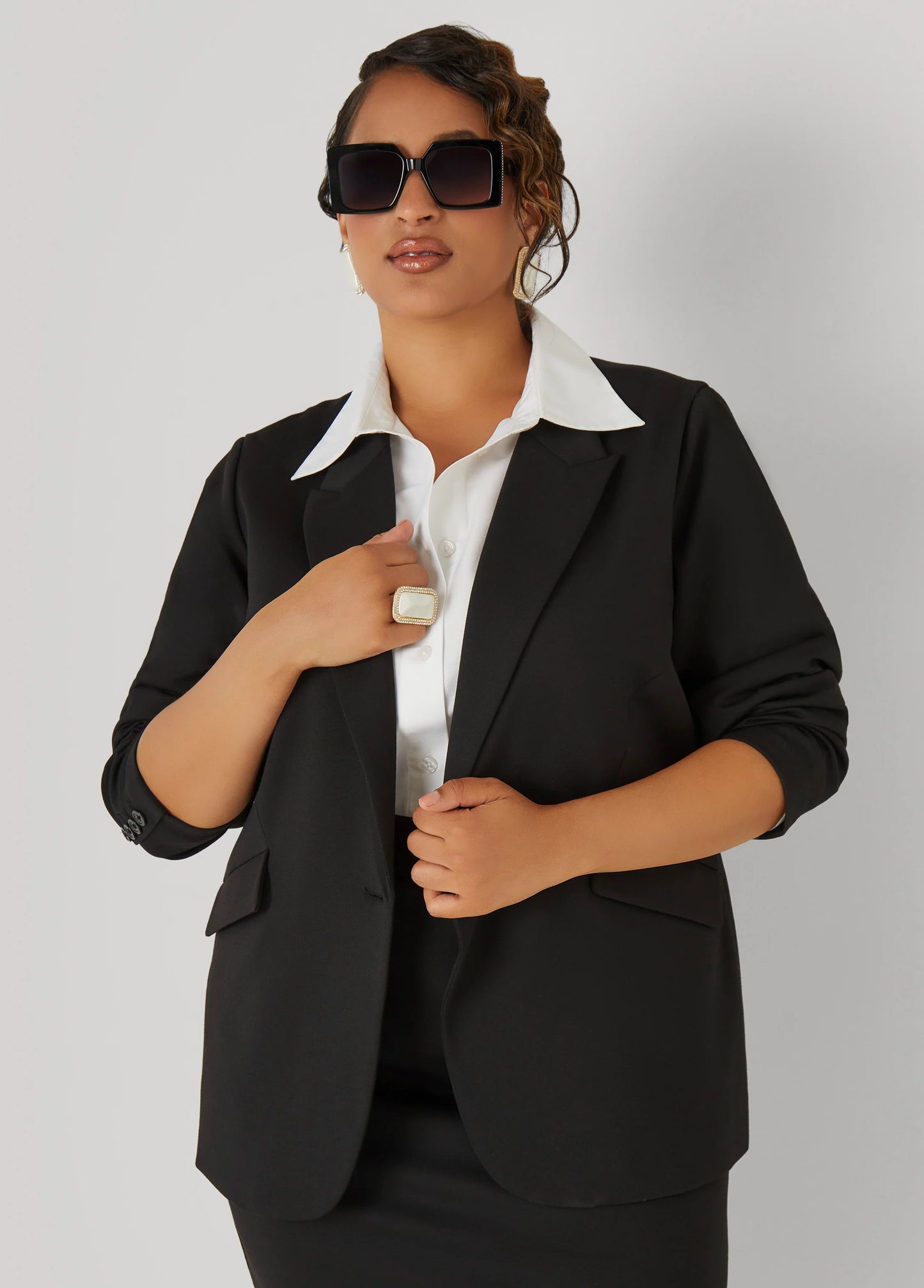 Button Front Ponte Blazer