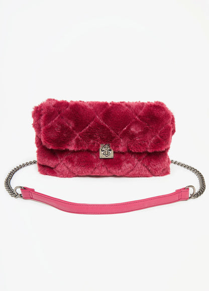 Quilted Faux Fur Shoulder Bag