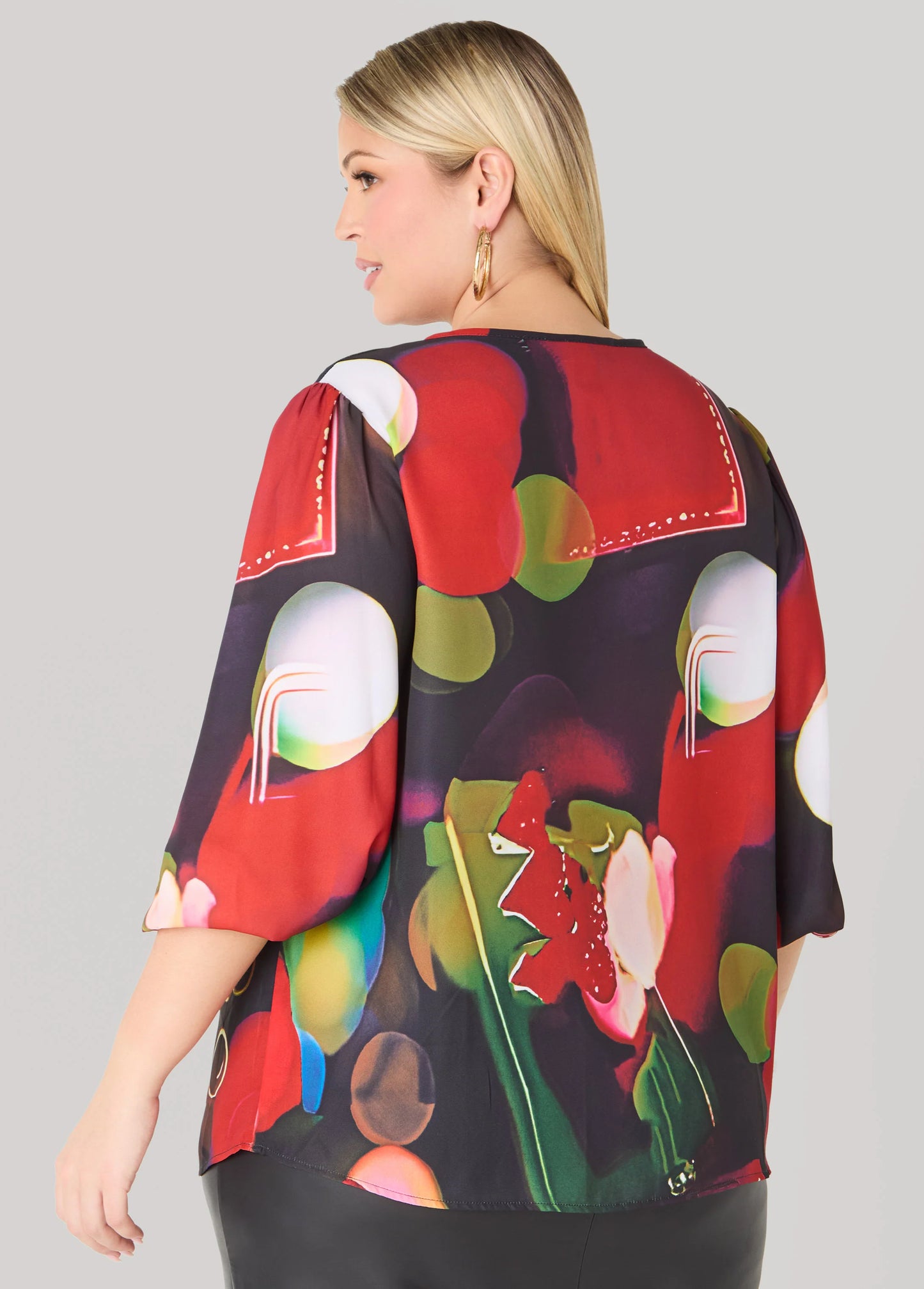 Printed Cowl Neck Blouse