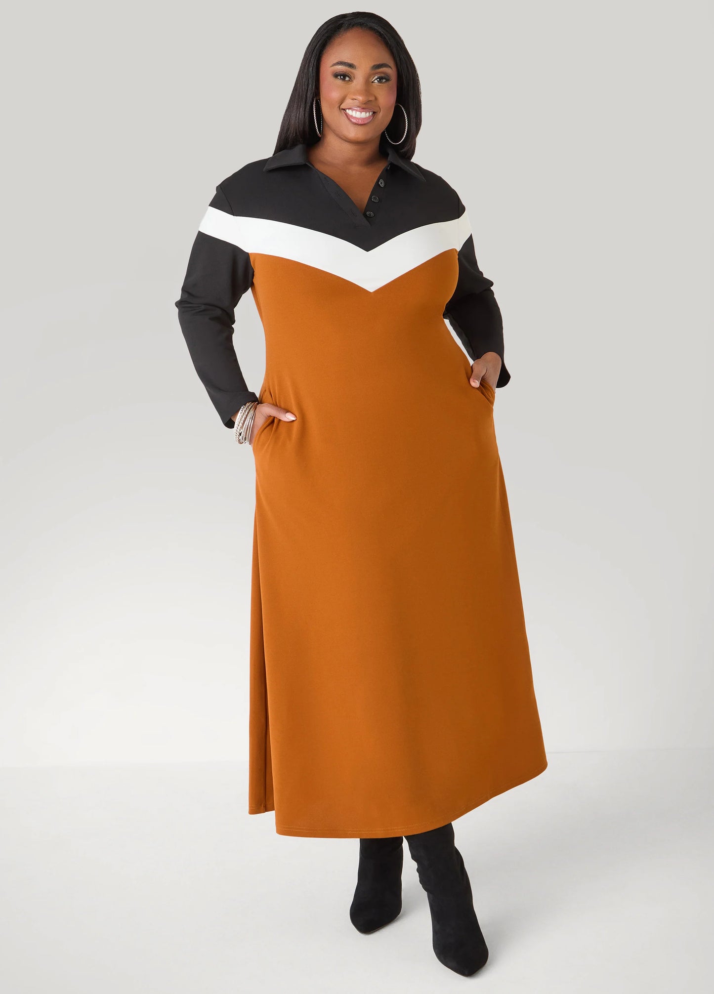 Tall Tri Tone Maxi Dress