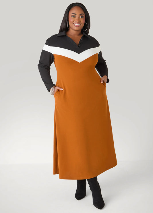 Tri Tone Maxi Dress