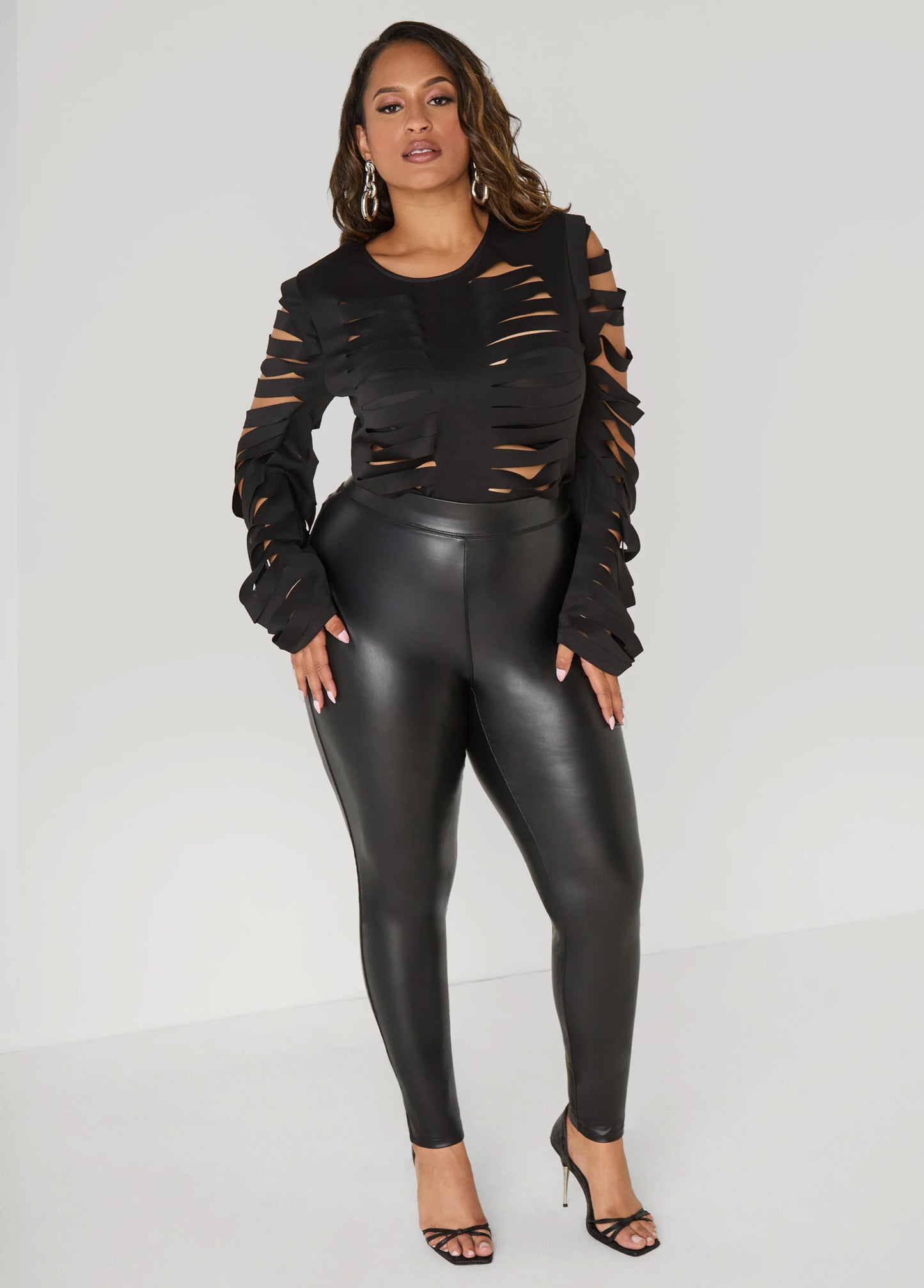 Long Sleeved Laser Cut Scuba Top