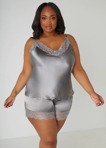 Lace Trimmed Cami & Shorts Set